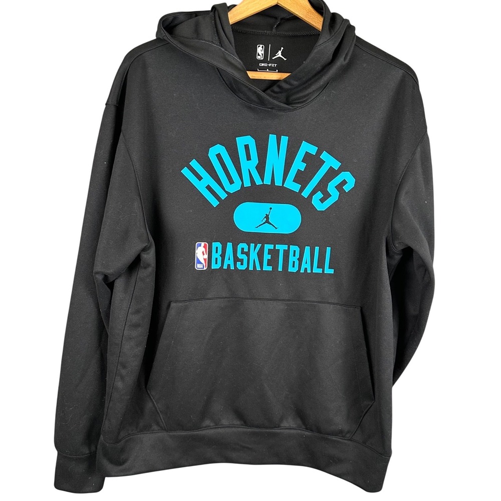 Jordan Brand Charlotte Hornets NBA Basketball Dri-FIT Hoodie Black Mens Large